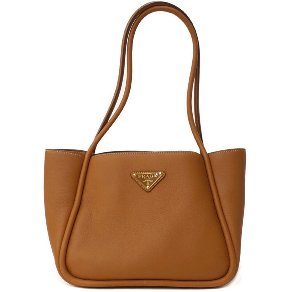 Prada Leather Tote Bag caramel brown